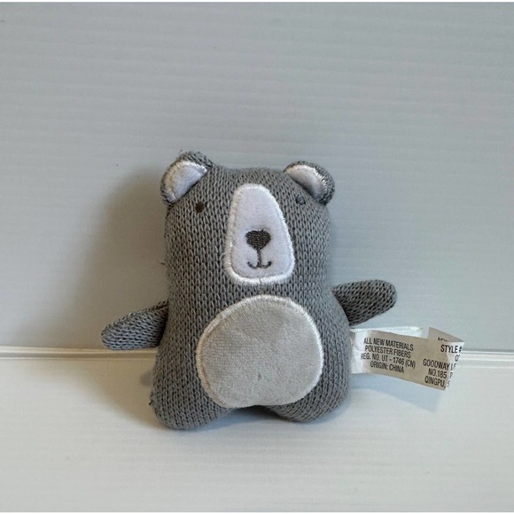 Cloud Island Target 2018 Gray White Bear Baby Infant Rattle Plush Toy Lovey - Picture 2 of 6